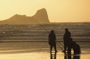 Evening Fishing on Rhossili Bay