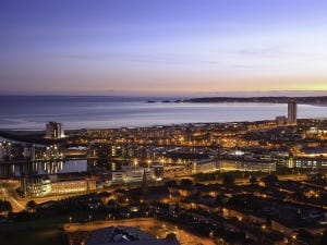 Sun Setting Over Swansea Marina