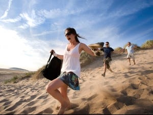 Fun with Friends on Port Eynon Dunes