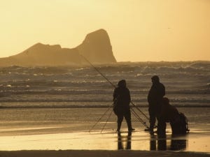 Evening Fishing on Rhossili Bay