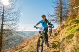 mountain biking in the hills 